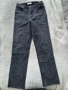 Abercrombie & Fitch 90s Straight Ultra High Rise Jeans in Washed Black